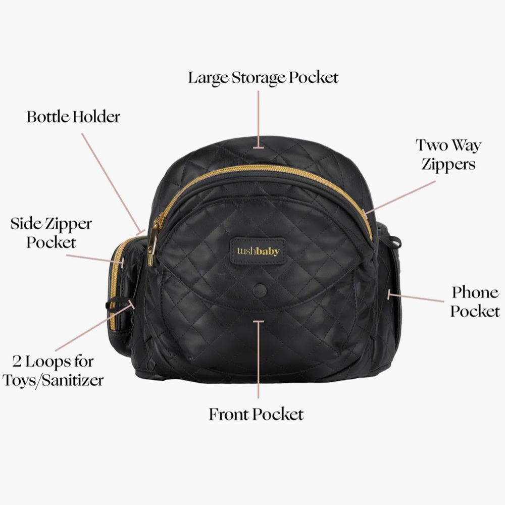 Tushbaby Quilted Faux Leather Hip Seat Carrier
